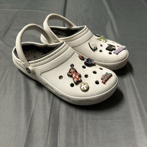 Crocs Clogs Mens 10 Classic Lined Shoes White Faux Fur 203591 Winter Slip On